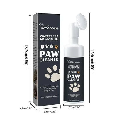 100ml Paw Cleaner Foam with Dog Brush – Waterless Claw & Cat Paw Deep Cleaner.