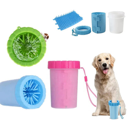 Soft Silicone Pet Paw Washing Cup – Portable Cleaner for Cats and Dogs.