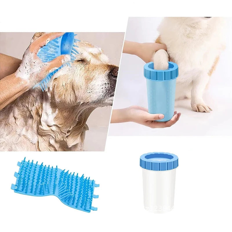 Soft Silicone Pet Paw Washing Cup – Portable Cleaner for Cats and Dogs.