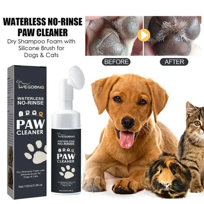 100ml Paw Cleaner Foam with Dog Brush – Waterless Claw & Cat Paw Deep Cleaner.