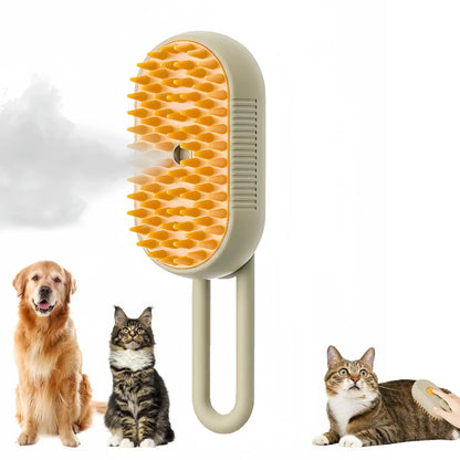 3-in-1 Cat and Dog Spray Massage Brush with steam and adaptable features